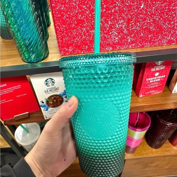Starbucks Ombre Green Studded Cup Tumbler Cold Gradient 16oz Grande New 2022 - Picture 5 of 5